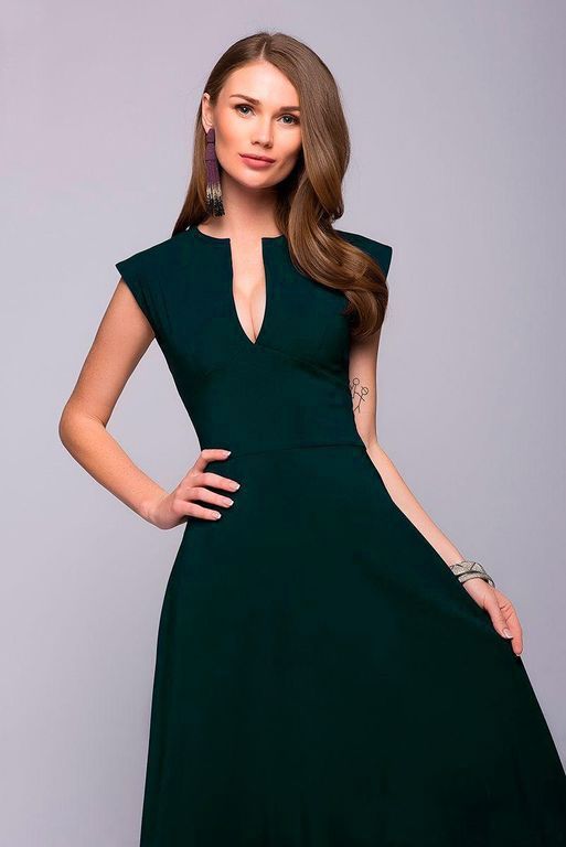Красиве вечірнє темно-зелене плаття з вирізом "Матісса" 20 кольорів, розміри 40-60